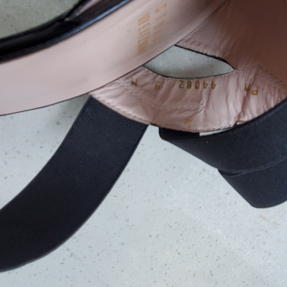 Stuart Weitzman Sandals Women 9 black stretchy Strappy Sandals. - Picture 11 of 13